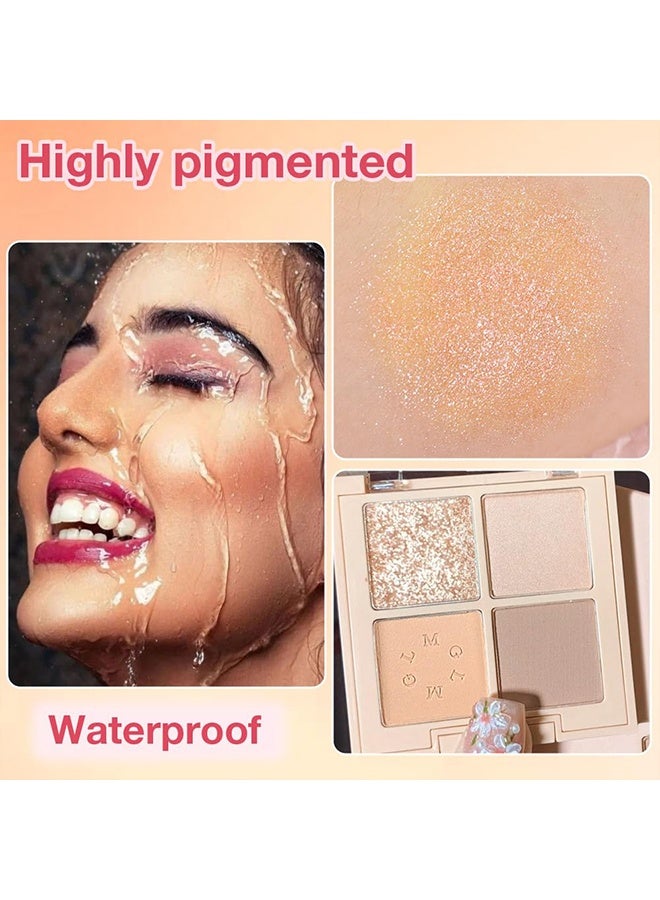 MGL 4Colors Eyeshadow Makeup Palette,Nude Champagne Natural Neutral Powde Eye Shadow Palette for Older Women,Long Lasting Naturing-Looking,Lightweight,Waterproof,Eye Makeup Kit Travel Size，#03 - Image 4